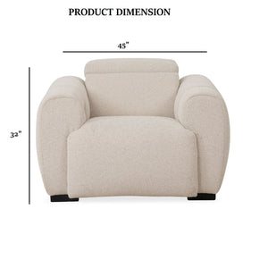 English Elm Contemporary Power Recliner with Plush High-Density Foam, Soft Track Arms, Hardwood Frame, Oversized Seat White 47 L x 45 W x 30 H B2741P395246