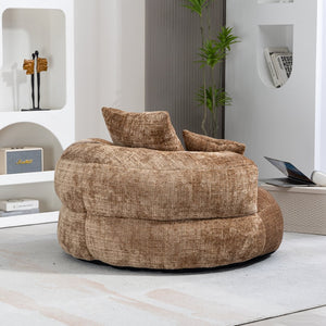 English Elm Lazy Sofa Oversized Ergonomic Bean Bag Lounger with High Wrap Back, Plush Chenille Foam Comfort for Living Room, Bedroom, Office Coffee W395P252063
