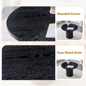 English Elm A Geometric Fan Panel Round Dining Table with Iron Base for Modern Apartment Spaces W1151P361386