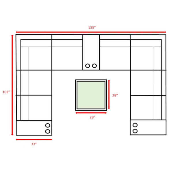 English Elm Fully Assembled 12-Piece Rattan Wicker Patio Seating Set With Plush Cushions & Coffee Table B120S00136