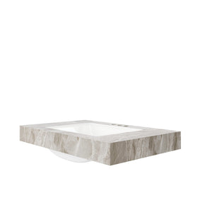 English Elm 36" Muri Sintered Stone Vanity Countertop with Undermount Ceramic Basin Three Faucet Holes W2615P430360
