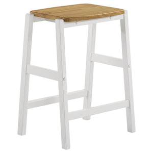 English Elm Prager Farmhouse 3-Piece Kitchen Island with Overhead Rack, Hooks & Shelves, Two Backless Stools, White B062S00619