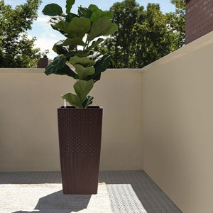 English Elm 30 Inch Faux Rattan Tall Planter Self Watering Indoor Outdoor Patio Garden Pot W3213P311470