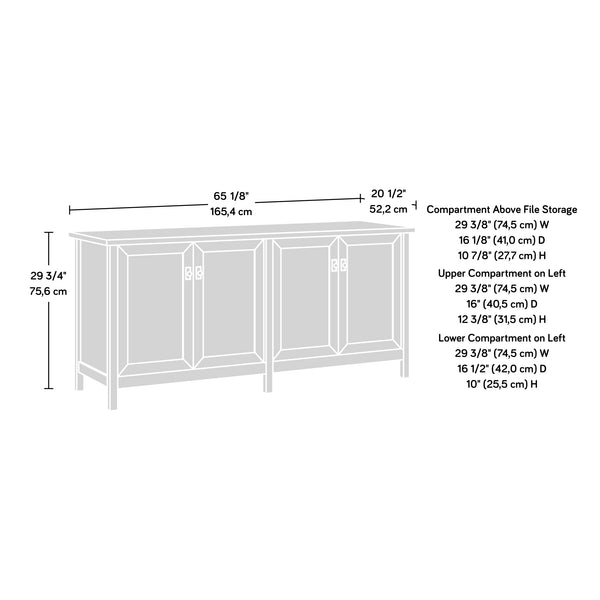 English Elm Credenza, Modern White Storage Solution With Easy Assembly For Home Office, Living Room, Entryway B356P402768