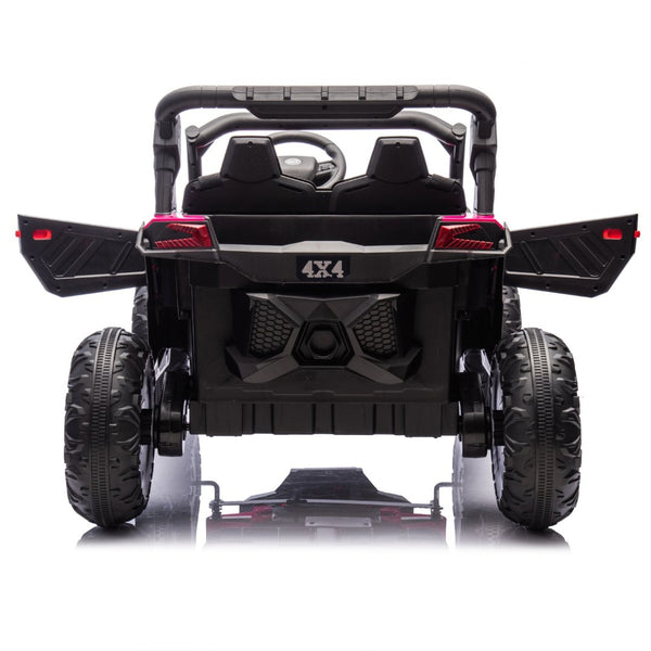 English Elm 24v Two Seat Kids Electric Utv with Parental Remote Suspension Off Road Ride On Pink W1578P184801