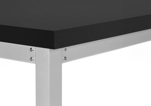 English Elm Computer Desk - Modern Adjustable Standing Desk For Home Office, Sleek Black Laminate & Grey Metal B2710P219899