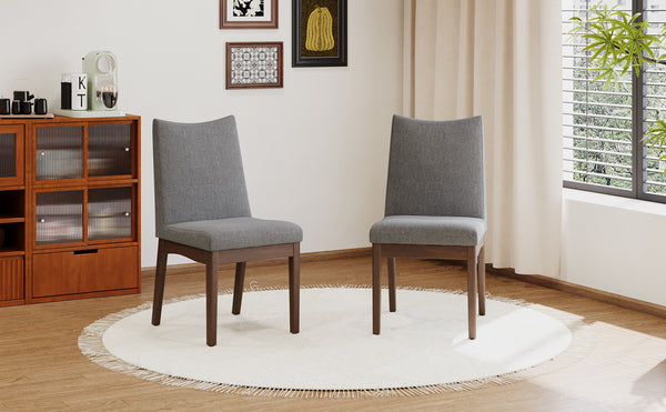 English Elm Christopher Knight Home® - Dining Chairs Set Of 2 - Mid-Century Modern Design, Dark Grey Upholstery & Rubberwood Frame 59460.00DGYWNT