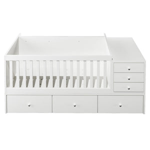 English Elm Convertible Crib Daybed with Changing Table Six Drawers Pine Wood Nursery Frame FF00001AAW