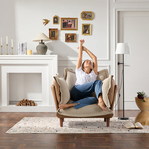 English Elm Modern Chenille Oversized Armchair - Cozy Accent Chair For Living Room, Bedroom, And Study Comfort W2997P236160