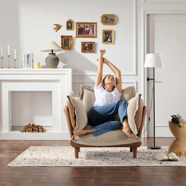 English Elm Modern Chenille Oversized Armchair - Cozy Accent Chair For Living Room, Bedroom, And Study Comfort W2997P236160