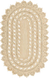 Unique Loom Braided Jute Punita Hand Braided Novelty Rug Ivory,  5' 1" x 8' 0"