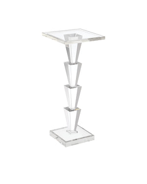 Currey & Company Tiana Drinks Table - Elegant Geometric Crystal Design For Glamorous Living Spaces & Upscale Entertaining Clear Optic Crystal 3000-0319-currey-company