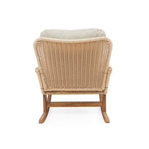 English Elm Contemporary Wicker Rocking Chair Pe Rattan Weave Wooden Frame Plush Cushions Patio Beige N767P229004N_2