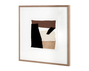 Sunpan FAMILY DYNAMICS II - 40" Tactile Art Piece in Dark Brown Frame for Dynamic Wall Decor & Style A0423