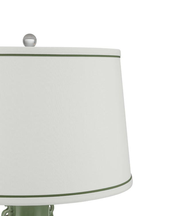 Currey & Company Londonderry Green Table Lamp - Elegant Sage Design With Ming Dynasty Inspiration & Crystal Accents Green Porcelain ,Optic Crystal 6000-1028-currey-company