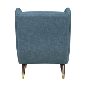 English Elm Modern Wingback Upholstered Accent Chair with Solid Wood Frame, Gold-Tip Legs, Plush Pocket Coil Comfort Blue 30.5 L x 33.5 W x 32 H B011P393056