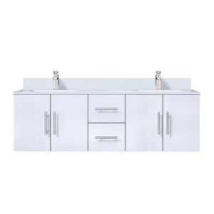 English Elm Glossy 60" Double Bath Vanity with Cultured Marble Top, Soft-Close Drawers, Chrome Faucet Set B2731P258689