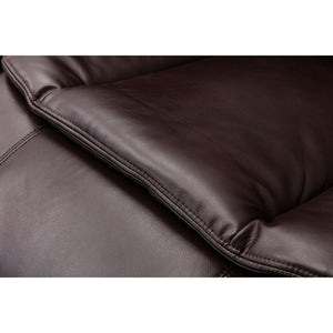 English Elm L Leather Power Reclining Sectional Sofa with USB Ports, Storage Console, Breathable Seating for 5 Brown W791S00001