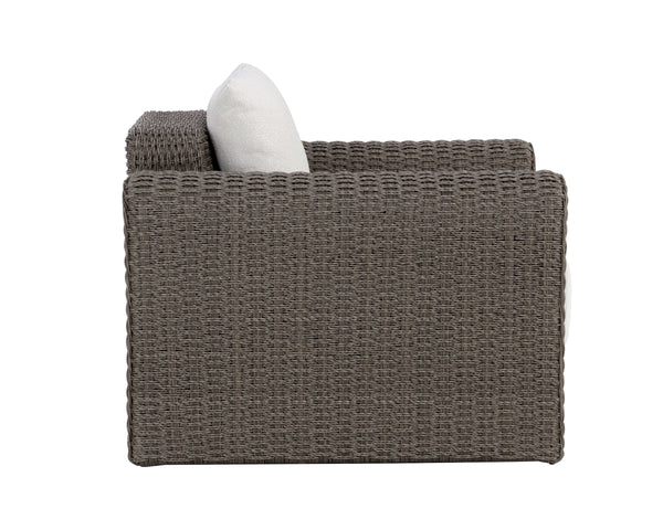 Sunpan Tibi Lounge Chair - Handwoven Twisted Wicker with Durable Outdoor Fabric for Stylish Comfort Grey / Louis Cream