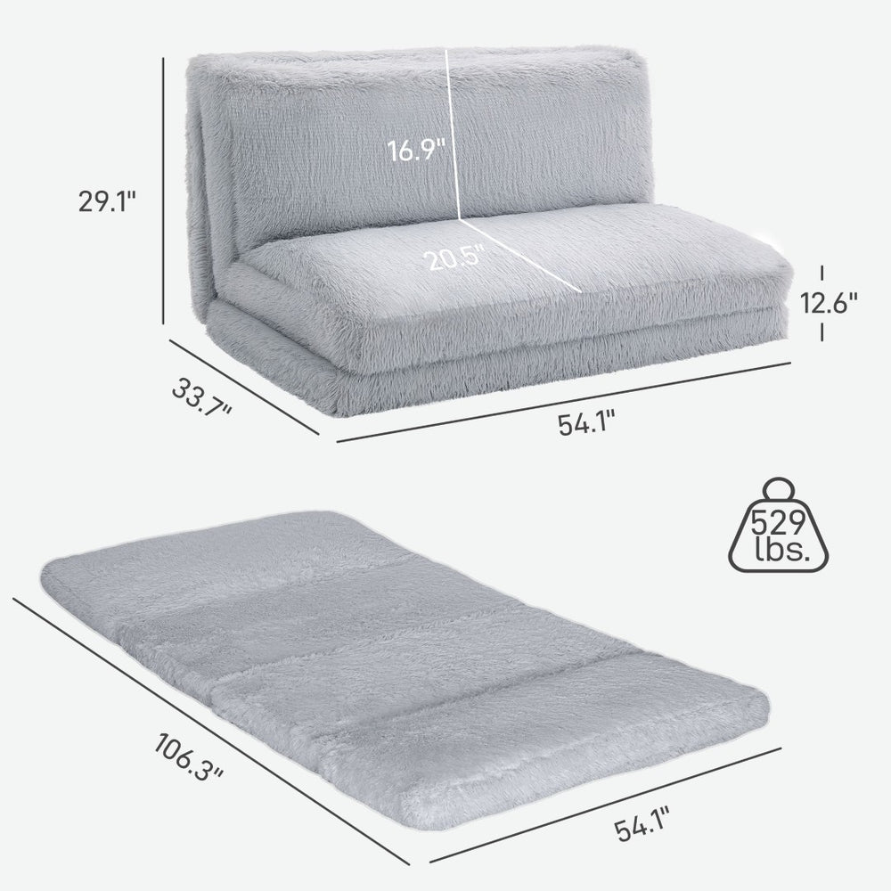 English Elm Bean Bag Plush Folding Floor Sofa with Foam Core for Lounging or Guest Sleeping T3971P390231