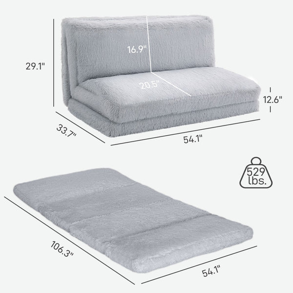English Elm Bean Bag Plush Folding Floor Sofa with Foam Core for Lounging or Guest Sleeping T3971P390231