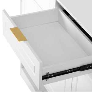 English Elm U-Style Farmhouse Sideboard With 3 Drawers & 4 Cabinet Doors - Stylish Multi-Functional Buffet Storage N711P345213K-GIGA