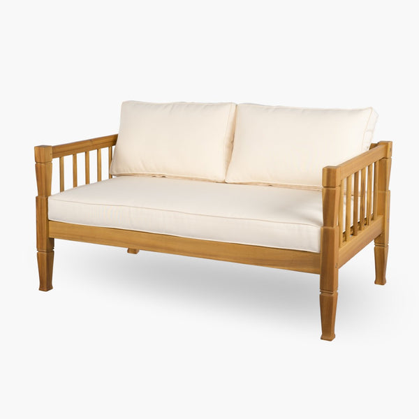 English Elm 4-piece Outdoor Acacia Wood Conversation Set with Deep Seating and Teak Finish Patio SD100002AAD
