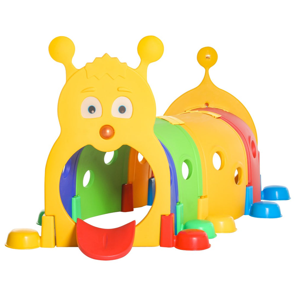 English Elm Qaba Caterpillar Crawl Tunnel Four Section Toddler Play Set for Indoor Outdoor Fun W2225P200821