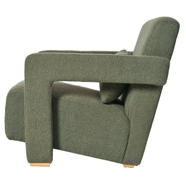 English Elm Mirod Geometric Accent Chair Set of 2 with Lumbar Support and Square Wood Legs N760S0000035C