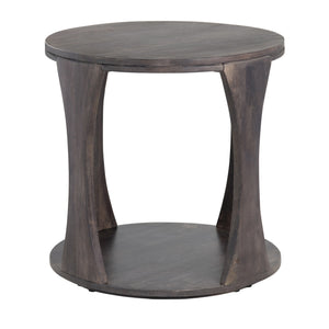 Crestview Collection Transitional End Table With Solid Mango Wood, Curved Legs, And Stylish Open Shelf For Modern Living Brown Solid Wood Cvfnr4268