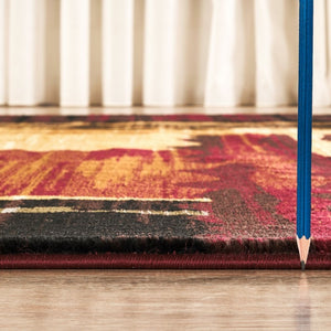 English Elm Joy Abstract Geometric Stripe Area Rug Bold Multi-color Low Pile Living Room Floor B186P452311