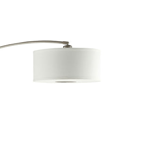 English Elm Jamison Polished Chrome Arc Floor Lamp with Adjustable Drum Shade, Marble Base, Cozy Diffused Light B062P328679
