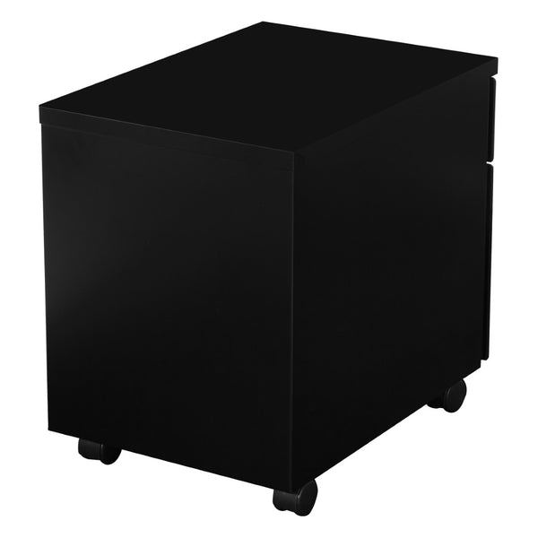 OSP Home Furnishings 22" Mobile Steel File Pedestal with Locking Drawers for Office or Standing Desk Use Black PM22BF-B