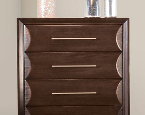 English Elm Transitional Five Drawer Chest Solid Wood Espresso Finish Dovetail Bedroom Storage B2741P372205