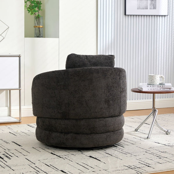 English Elm 30"w Chenille Barrel Swivel Accent Chair Cozy Cocoon Seat for Living Room Lounge W3118P384514