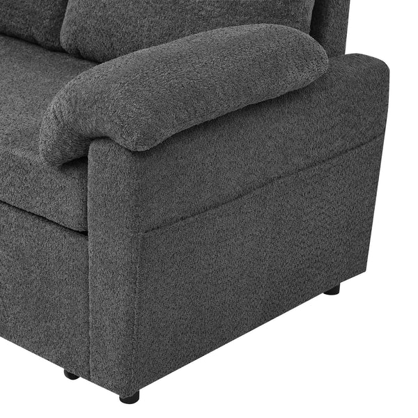 English Elm Convertible Sofa Bed – Stylish 3-In-1 Sectional With Storage For Modern Living Spaces & Guests B343S00025