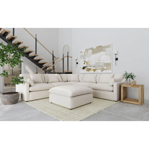 English Elm Greeley Six Piece Modular Sectional with Ottoman Feather Blend Cushions Track Arms B062S01555
