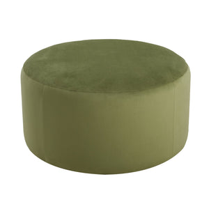 English Elm Christopher Knight Home® - Velvet Round Ottoman Olive Green — Plush Velvet Upholstery, 30" Diameter, Versatile Seat & Accent Table N757P181733O
