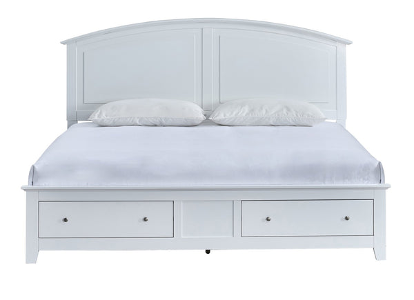 English Elm Hammond King Storage Bed with Panel Headboard Farmhouse Platform Frame Two Drawers White B078S00685
