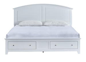 English Elm Hammond Farmhouse Panel Full Bed with Two Under Frame Storage Drawers Slatted Base White B078S00683