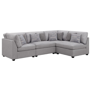 English Elm Lafayette Modular Sectional Sofa with Feather Down Cushions for Compact Living Rooms B062S01442