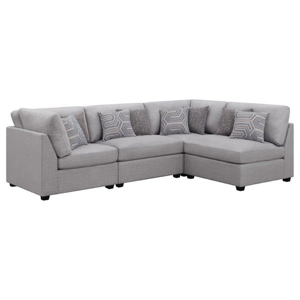 English Elm Lafayette Modular Sectional Sofa with Feather Down Cushions for Compact Living Rooms B062S01442