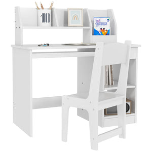 English Elm Qaba Kids Desk And Chair Set With Storage - Ergonomic Study Furniture For Ages 5-8, Modern Gray Finish W2225P217332-GIGA