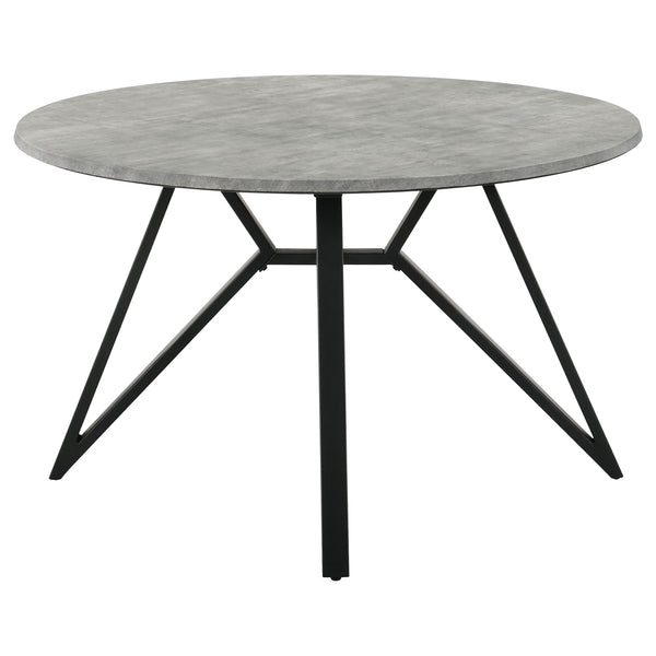 English Elm Royceton Concrete Round Dining Table with Black Iron Legs, 50" Urban Industrial Modern Elegance B062S00861