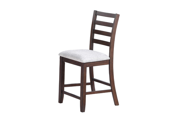 English Elm Ladder Tall Ladder-Back Counter Chairs Set of 2 with Padded Upholstered Seats and Curved Tapered Legs Walnut 21 L x 13 W x 43 H B011P370426