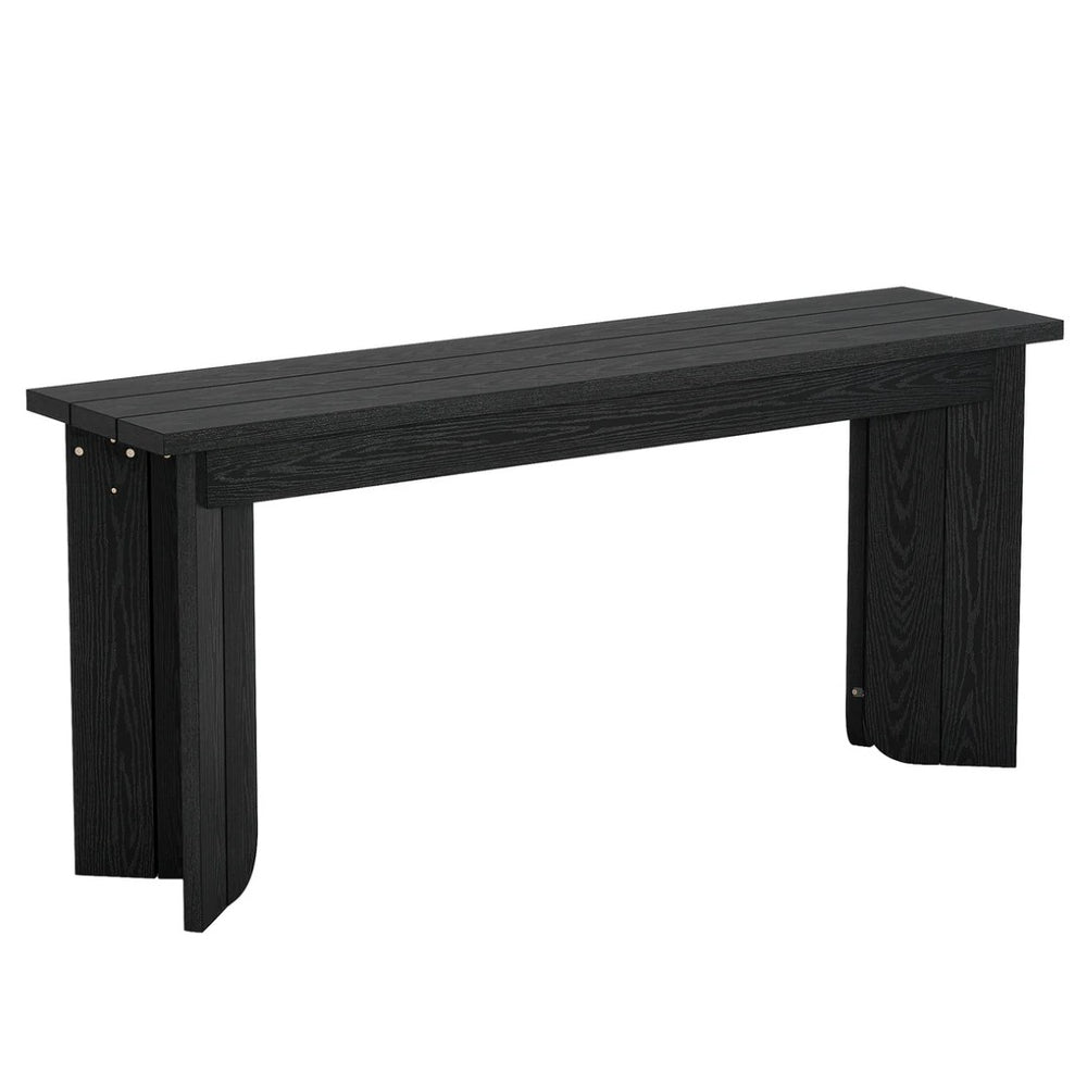English Elm 2-tier Industrial Console Table Rustic Wood and Black Metal Frame Entryway Sofa T3971P463832