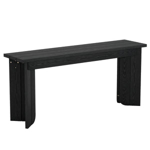 English Elm 2-tier Industrial Console Table Rustic Wood and Black Metal Frame Entryway Sofa T3971P463832