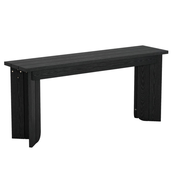 English Elm 2-tier Industrial Console Table Rustic Wood and Black Metal Frame Entryway Sofa T3971P463832