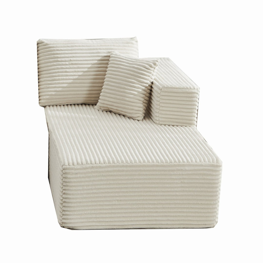 English Elm Modular Corduroy Sectional Sofa Low Profile Cloud Cushion L-shape for Living Room W1143P313183