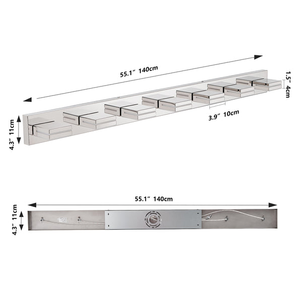 English Elm Modern Chrome Led Vanity Light - 7-Light Wall Sconce For Bathrooms, Energy-Efficient & Easy Install W2312P374923